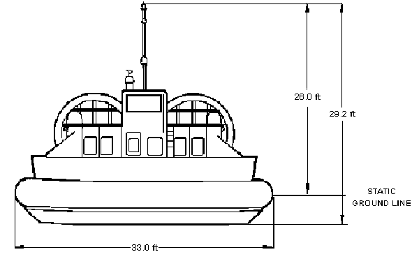 Diagrams of the AP1-88 hovercraft - AP1-88 Front General Arrangement (submitted by HoverWork).