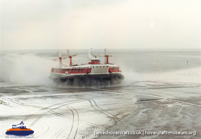 SRN4 at Pegwell Bay -   (submitted by The <a href='http://www.hovercraft-museum.org/' target='_blank'>Hovercraft Museum Trust</a>).