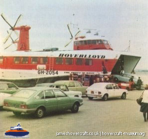 SRN4 The Prince of Wales (GH-2054) with Hoverlloyd -   (submitted by The <a href='http://www.hovercraft-museum.org/' target='_blank'>Hovercraft Museum Trust</a>).