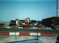 SRN4 The Prince of Wales (GH-2054) being demolished after the fire -   (submitted by The <a href='http://www.hovercraft-museum.org/' target='_blank'>Hovercraft Museum Trust</a>).