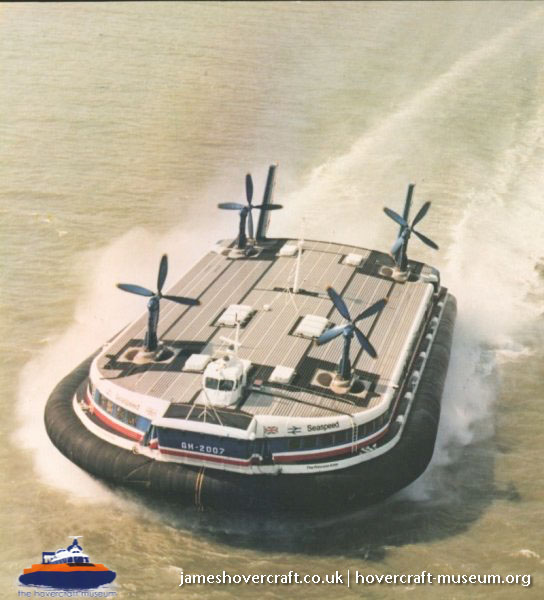 SRN4 The Princess Anne (GH-2007) with Seaspeed at Dover -   (submitted by The <a href='http://www.hovercraft-museum.org/' target='_blank'>Hovercraft Museum Trust</a>).