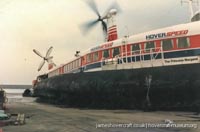 SRN4 The Princess Margaret in a fatal collision at Dover -   (submitted by The <a href='http://www.hovercraft-museum.org/' target='_blank'>Hovercraft Museum Trust</a>).