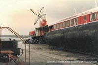 SRN4 The Princess Margaret in a fatal collision at Dover -   (submitted by The <a href='http://www.hovercraft-museum.org/' target='_blank'>Hovercraft Museum Trust</a>).