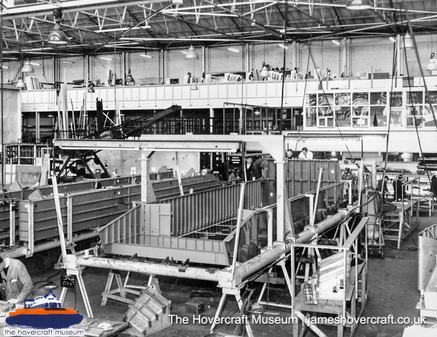 SRN6 close-up details - Welldeck in factory (submitted by The Hovercraft Museum Trust).