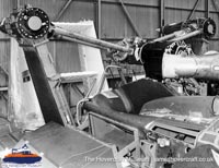 SRN6 close-up details - Twin-prop in factory (submitted by The Hovercraft Museum Trust).