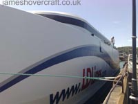 The LDLines Incat catamaran - Looking back along the length of the craft (James Rowson).