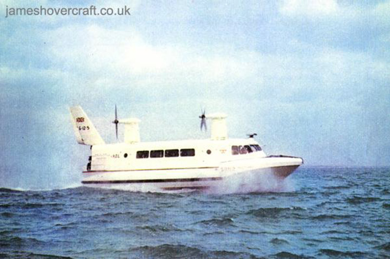 The SRN2 - In cruise during trials on the Solent (Michael Gardner by J A Dixon).