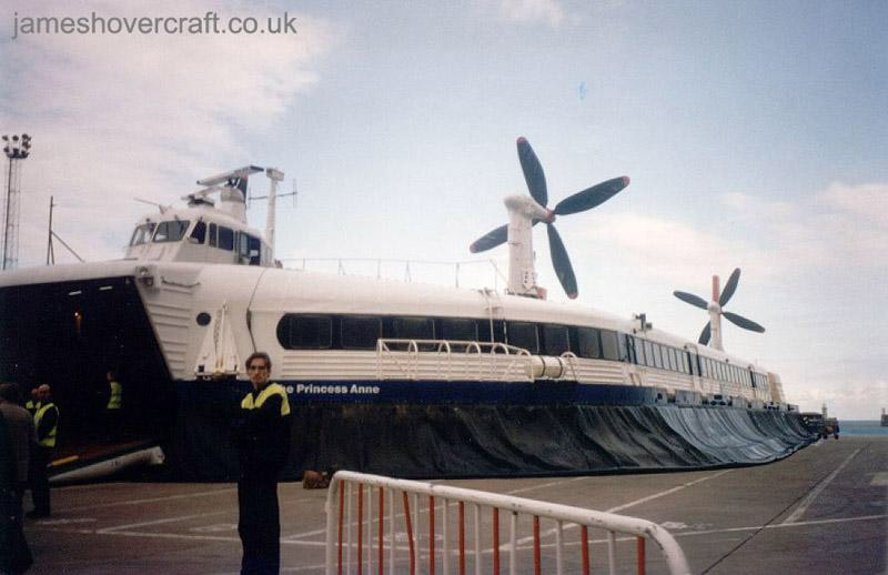 SRN4 Mk III craft operating with Hoverspeed - The Princess Anne (GH-2007) waiting to depart to the Goodwin Sands as a charter flight by the Goodwin Sands Potholing Club (submitted by James Rowson).