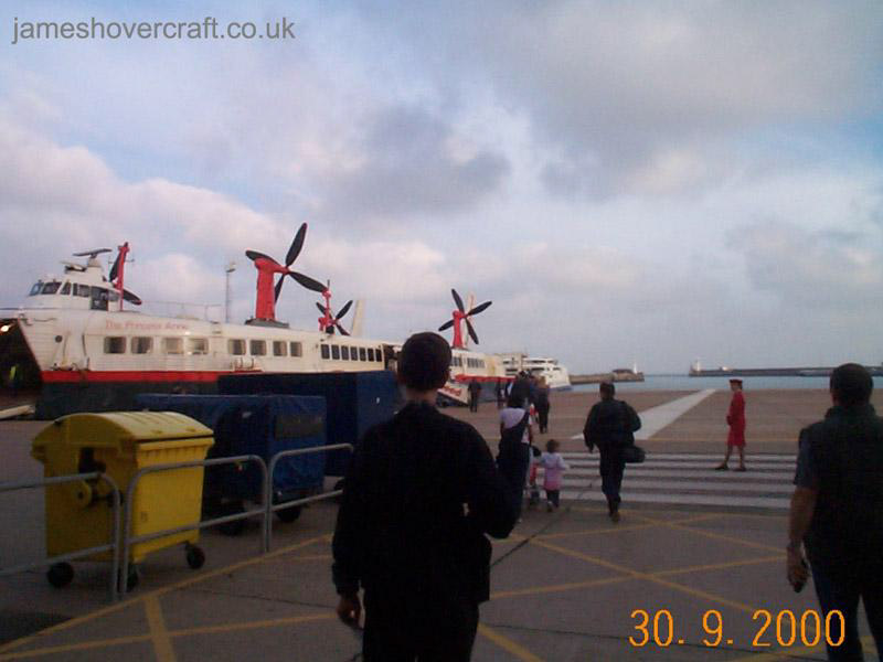 The last days of the SRN4 cross-channel service with Hoverspeed - The Princess Anne (GH-2006) arrives at Dover (submitted by James Rowson).
