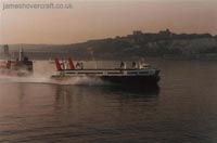 SRN4s operating with Hoverspeed - Hoverspeed craft passing the Fo'castle caf� and departing Dover Western Docks