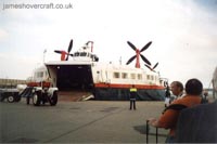 The last days of the SRN4 cross-channel service with Hoverspeed - The Princess Anne (GH-2006) landed at Dover (Thomas Loomes).