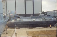 The Vosper-Thornycroft VT-2 undergoing engineering works at the VT base, Portchester 1981 - Hovering trials (submitted by Ernie Dunn).