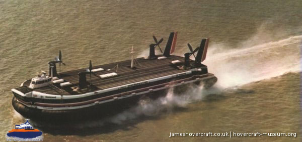 SRN4 The Princess Anne (GH-2007) with Seaspeed at Dover -  (credit: The <a href='http://www.hovercraft-museum.org/' target='_blank'>Hovercraft Museum Trust</a>).