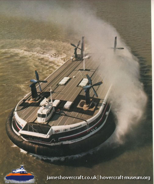 SRN4 The Princess Anne (GH-2007) with Seaspeed at Dover -  (credit: The <a href='http://www.hovercraft-museum.org/' target='_blank'>Hovercraft Museum Trust</a>).