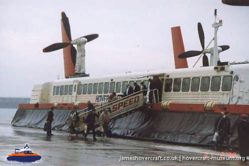 SRN4 The Princess Margaret (GH-2006) with Hoverspeed in the late 1990s -  (credit: The <a href='http://www.hovercraft-museum.org/' target='_blank'>Hovercraft Museum Trust</a>).