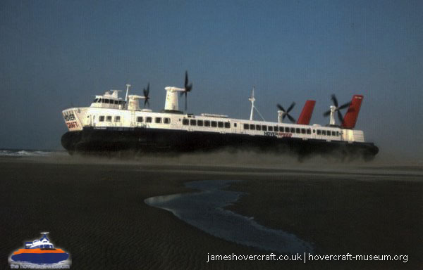 SRN4 The Princess Margaret (GH-2006) with Hoverspeed in the late 1990s -  (credit: The <a href='http://www.hovercraft-museum.org/' target='_blank'>Hovercraft Museum Trust</a>).