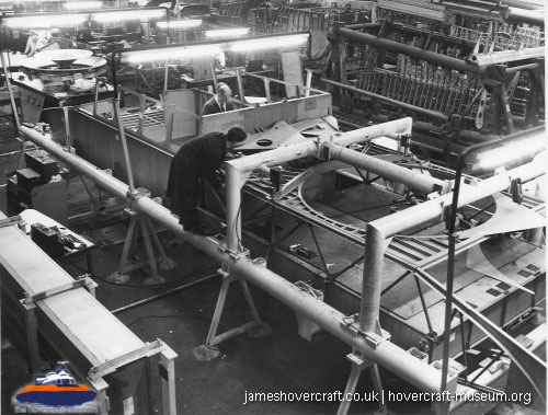 SRN5 being built at Cowes -  (credit: The <a href='http://www.hovercraft-museum.org/' target='_blank'>Hovercraft Museum Trust</a>).