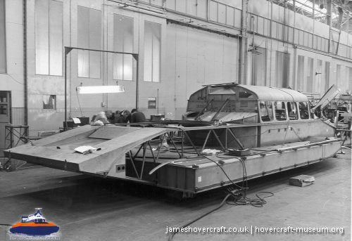 SRN5 being built at Cowes -  (credit: The <a href='http://www.hovercraft-museum.org/' target='_blank'>Hovercraft Museum Trust</a>).