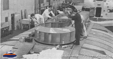 SRN5 being built at Cowes -  (credit: The <a href='http://www.hovercraft-museum.org/' target='_blank'>Hovercraft Museum Trust</a>).