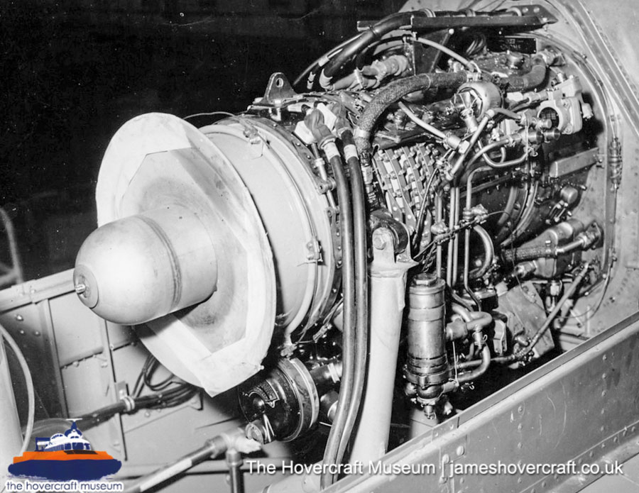SRN6 close-up details - Engine (credit: The Hovercraft Museum Trust).