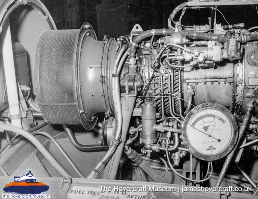 SRN6 close-up details - Engine (credit: The Hovercraft Museum Trust).