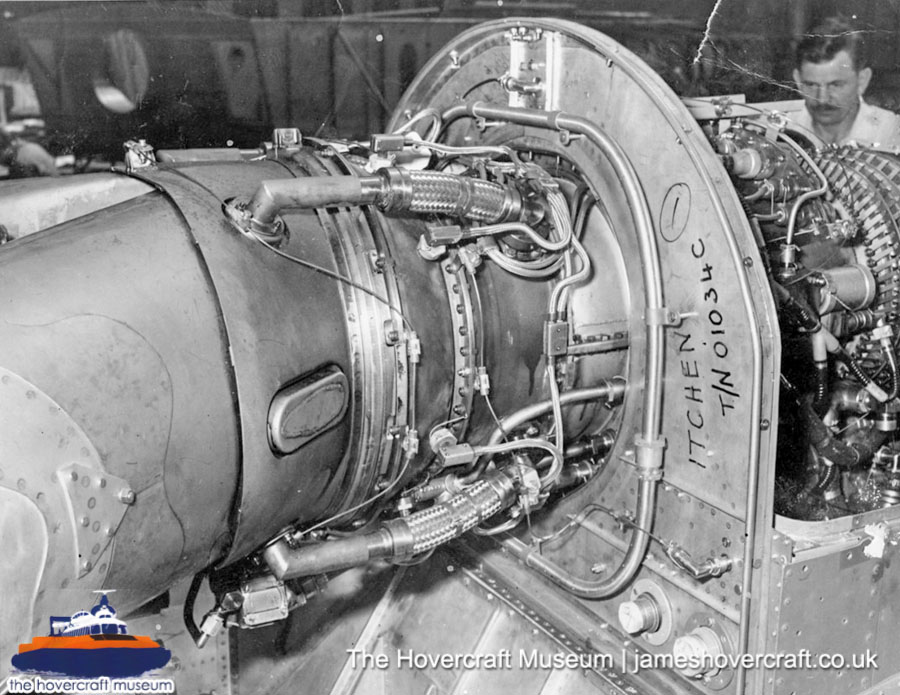 SRN6 close-up details - Engine (credit: The Hovercraft Museum Trust).