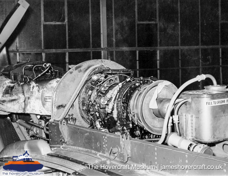 SRN6 close-up details - Engine (credit: The Hovercraft Museum Trust).