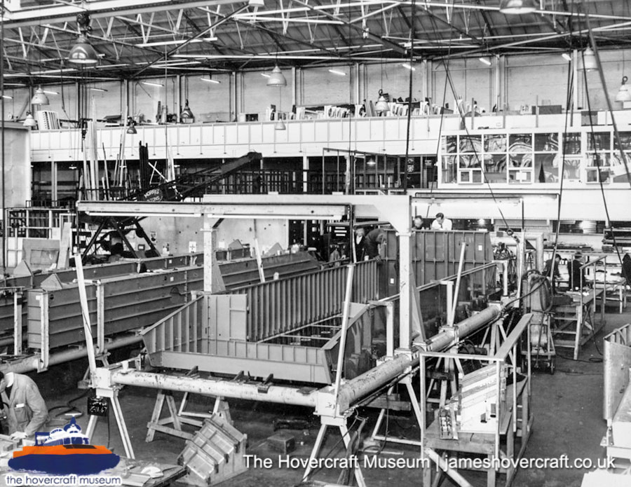 SRN6 close-up details - Welldeck in factory (credit: The Hovercraft Museum Trust).