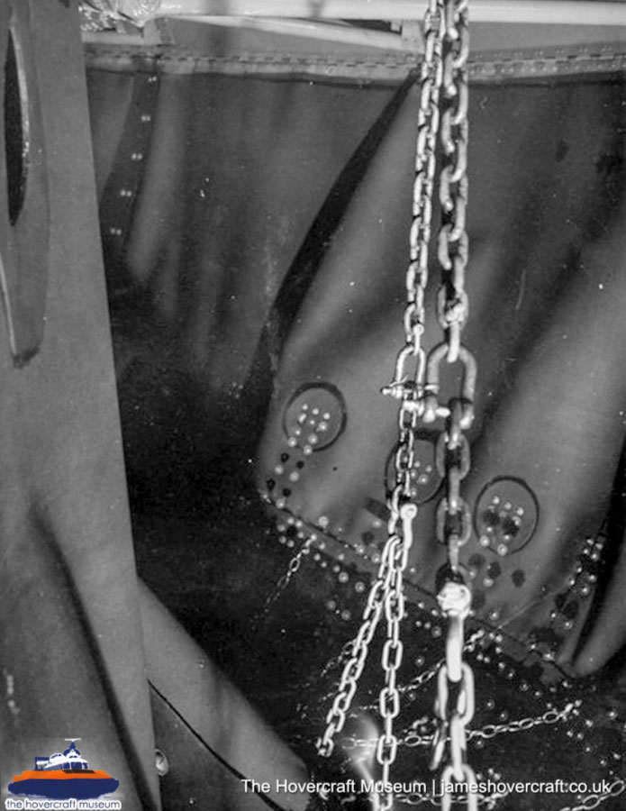 SRN6 close-up details - Skirt (credit: The Hovercraft Museum Trust).