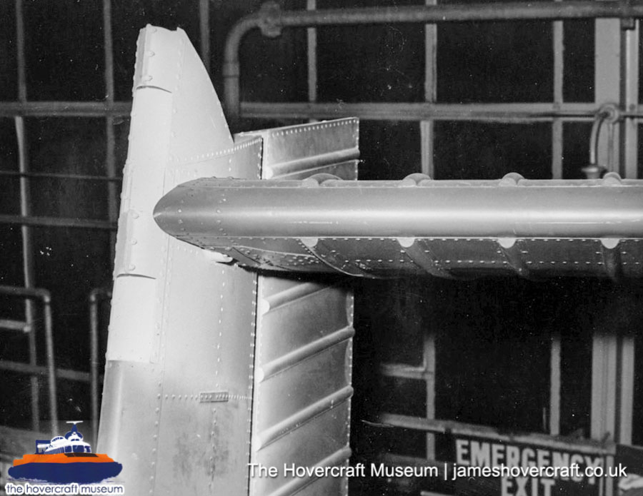 SRN6 close-up details - Tail fin (credit: The Hovercraft Museum Trust).