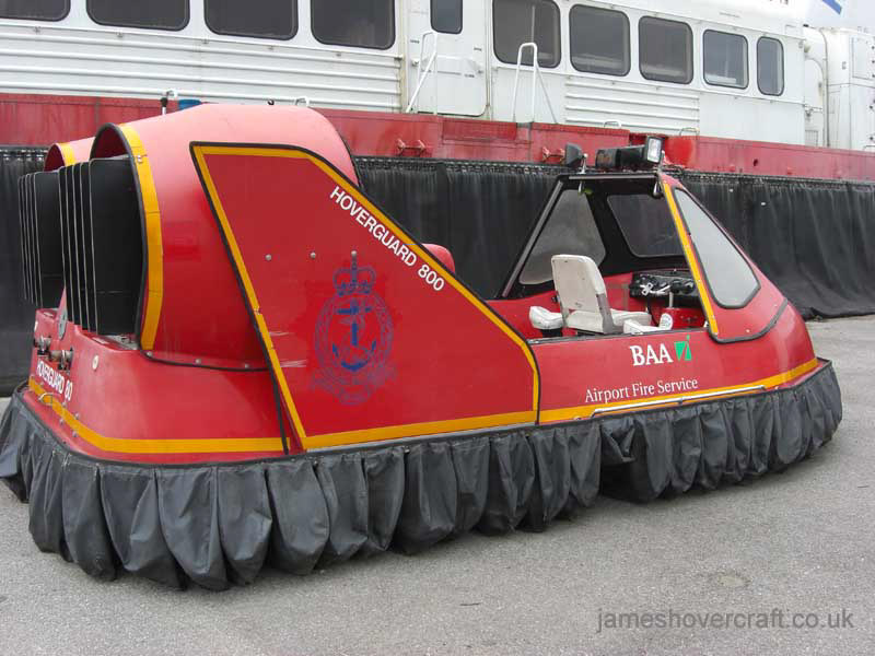 BAA's Hoverguard 80 at the 2011 Hovershow - BAA Heathrow Fire Department's old Hoverguard 80 at the Hovercraft Museum (credit: James Rowson).