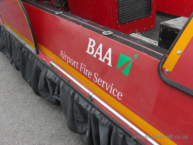 BAA's Hoverguard 80 at the 2011 Hovershow - BAA Heathrow Fire Department's old Hoverguard 80 at the Hovercraft Museum (credit: James Rowson).