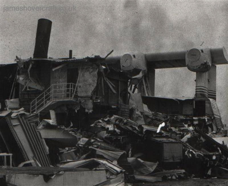 The SEDAM N500 Ingenieur Jean Bertin being broken up - Ingenieur Jean Bertin being scrapped (credit: Nigel Thorntonn).