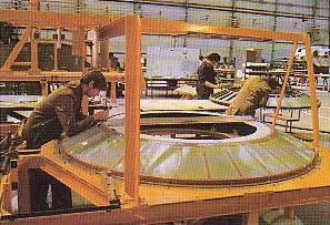 British Hovercraft Corporation promotional brochure  - Inset image - SRN6 centrifugal lift-fan under construction (credit: Peter Insole).