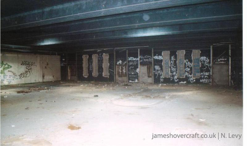 The inside of the derelict Boulogne hoverport - Arrivals hall (credit: N Levy).