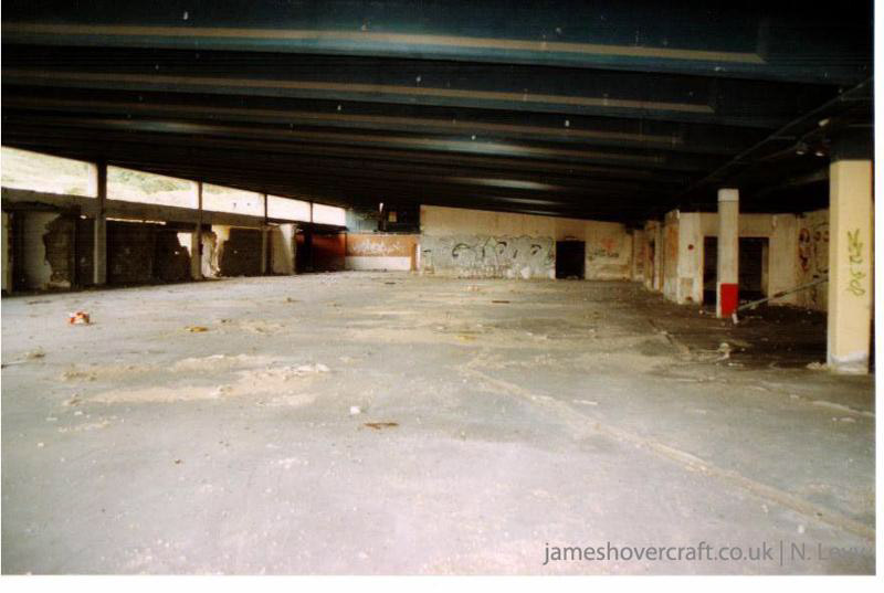 The inside of the derelict Boulogne hoverport - Departure hall (credit: N Levy).