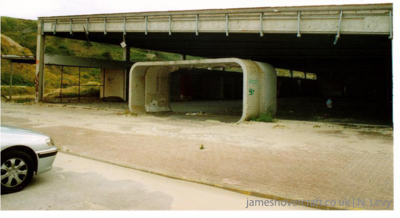The inside of the derelict Boulogne hoverport - Main entrance to the terminal (credit: N Levy).