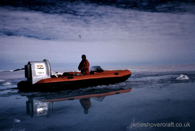 Tiger 4 hovercraft as used in the 70s by the British Antarctic Survey - Over ice, land and water (credit: Malcolm Hole).